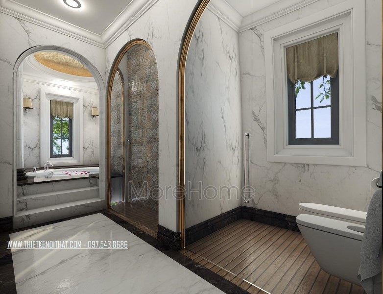 Thiết kế nội thất phòng tắm, nhà vệ sinh biệt thự Vinhomes RiverSide